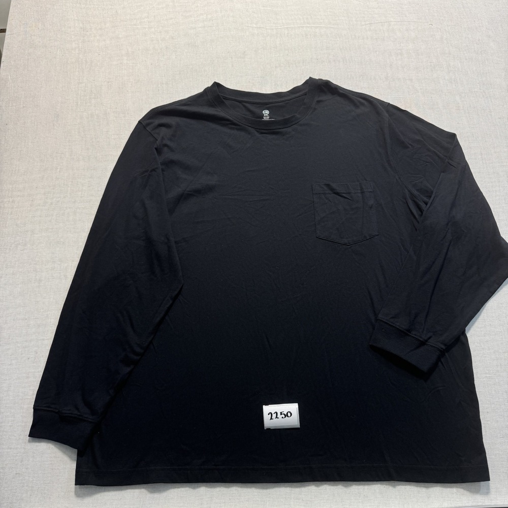 HB Long Sleeve Pocket Tee Mens 2XL Black  ew without Tags